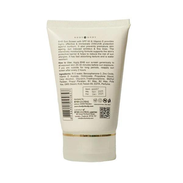bnb sunscreen spf 60 vitamin e | uva/uvb protection pakistan