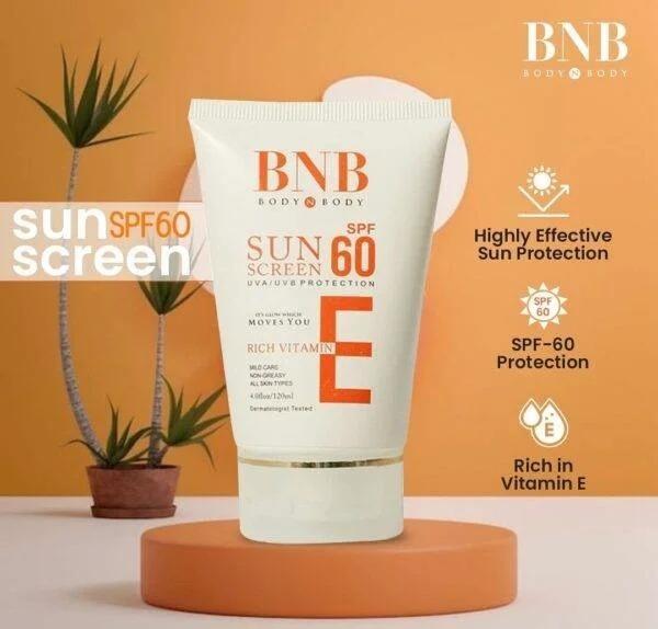 bnb sunscreen spf 60 vitamin e | uva/uvb protection pakistan