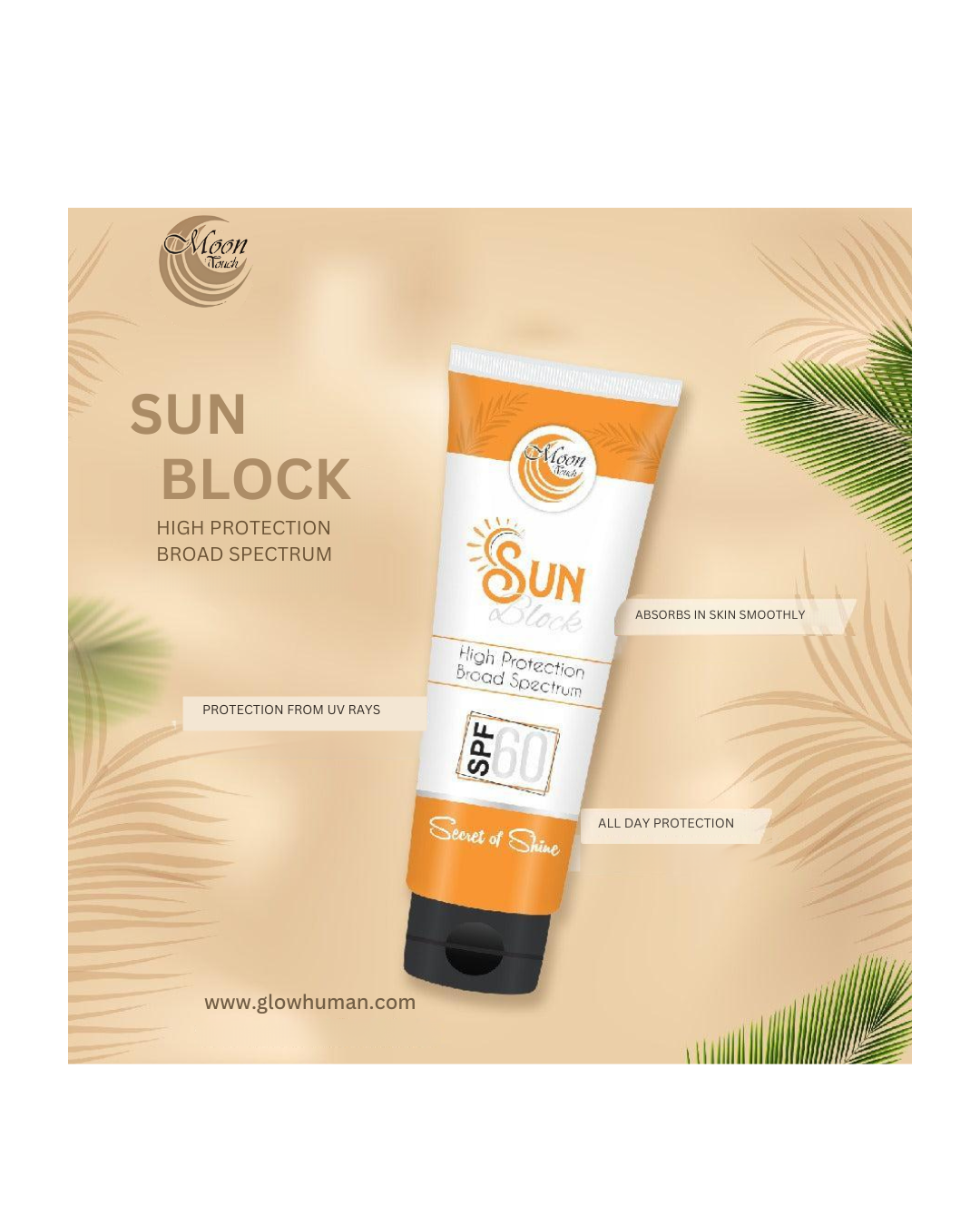 moon touch sunblock spf 60 | all day uv protection pakistan