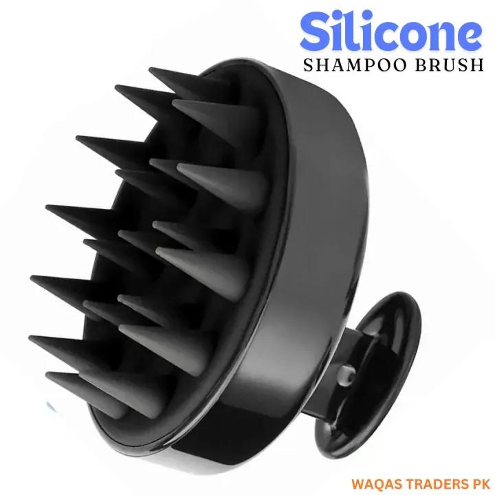 Silicone Scalp Massager Brush Pink Black - Image 2